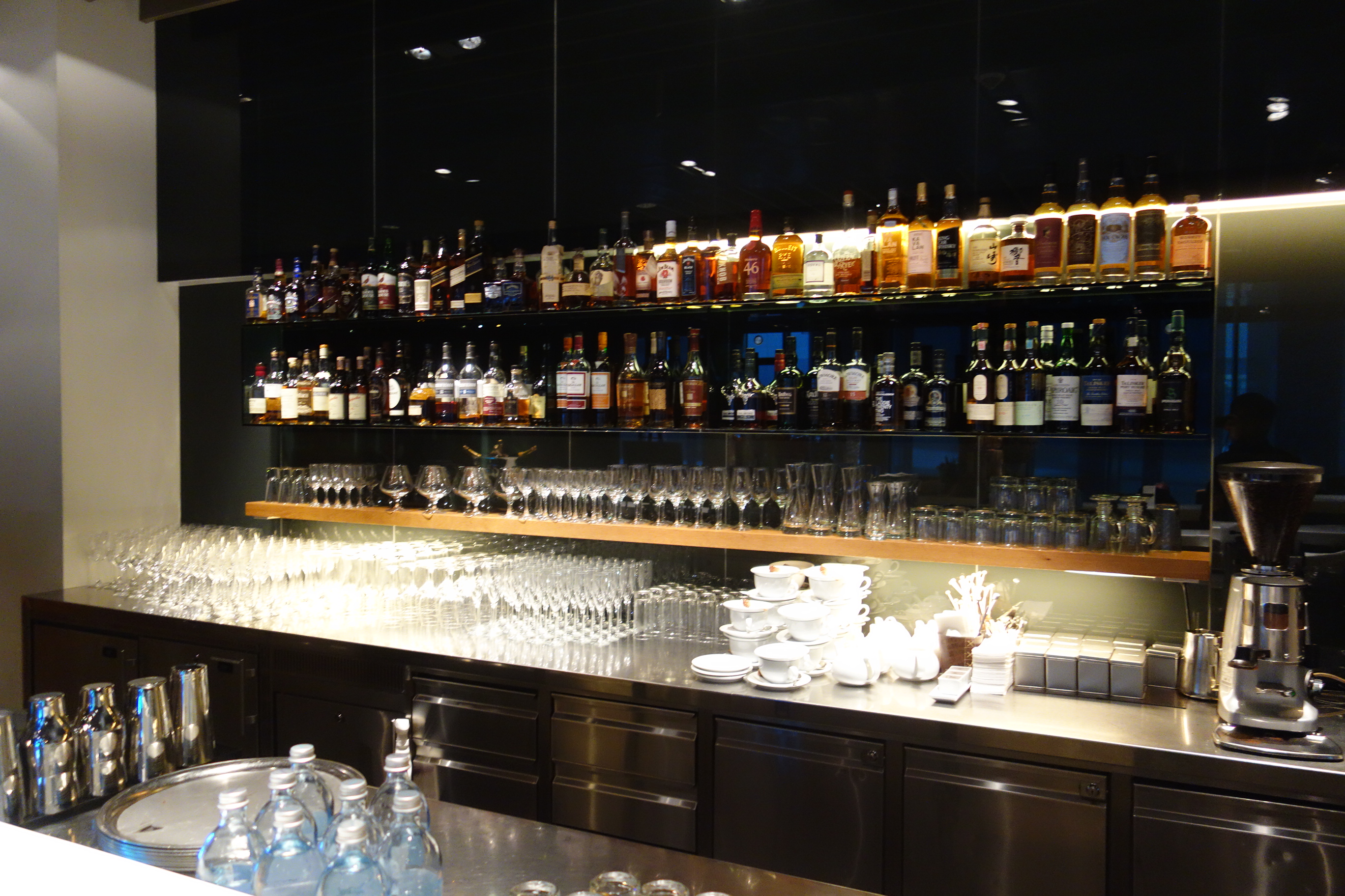 Very well-stocked bar