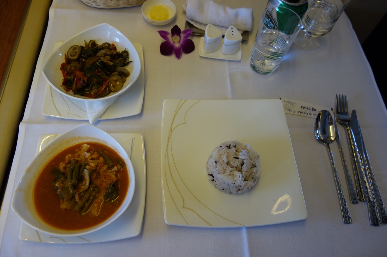 Basil mushroom dish and spicy sour curry