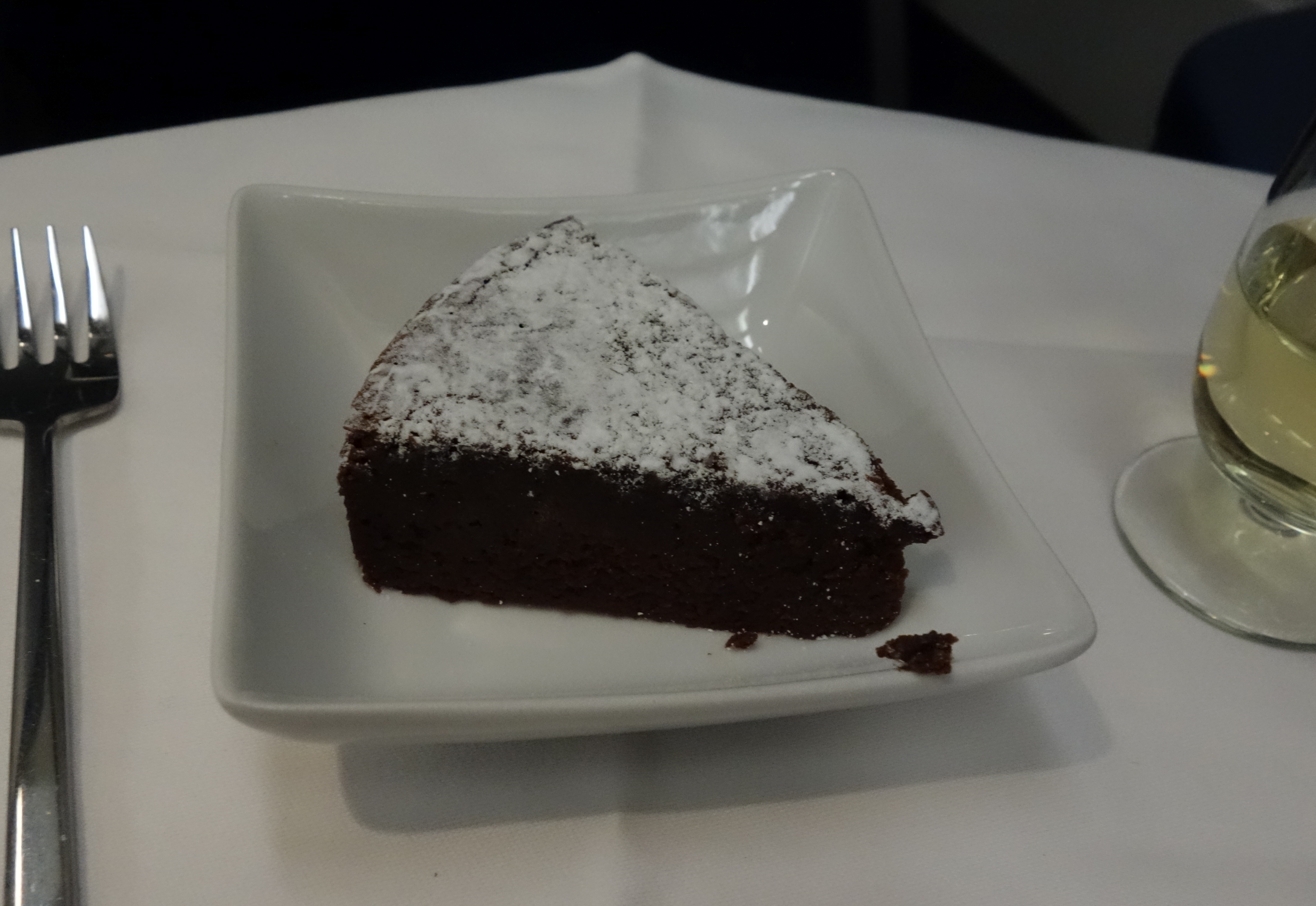 Flourless chocolate cake for dessert