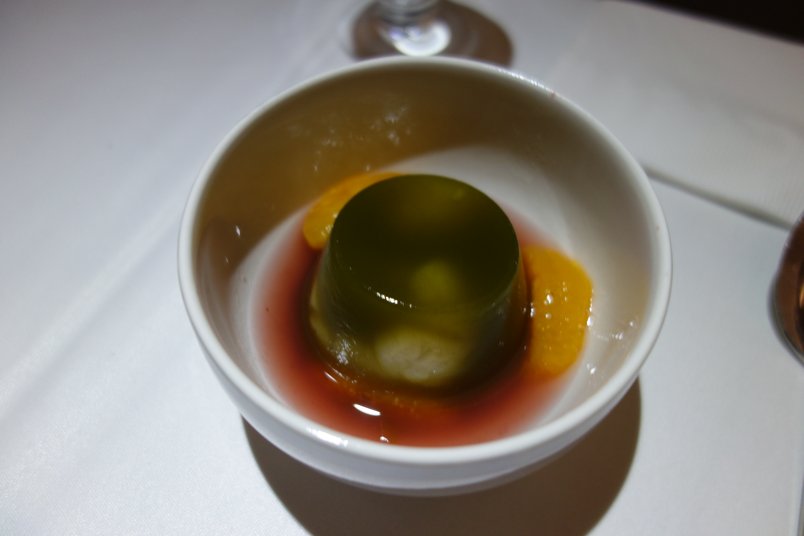 Jelly dessert with litchi (?) inside