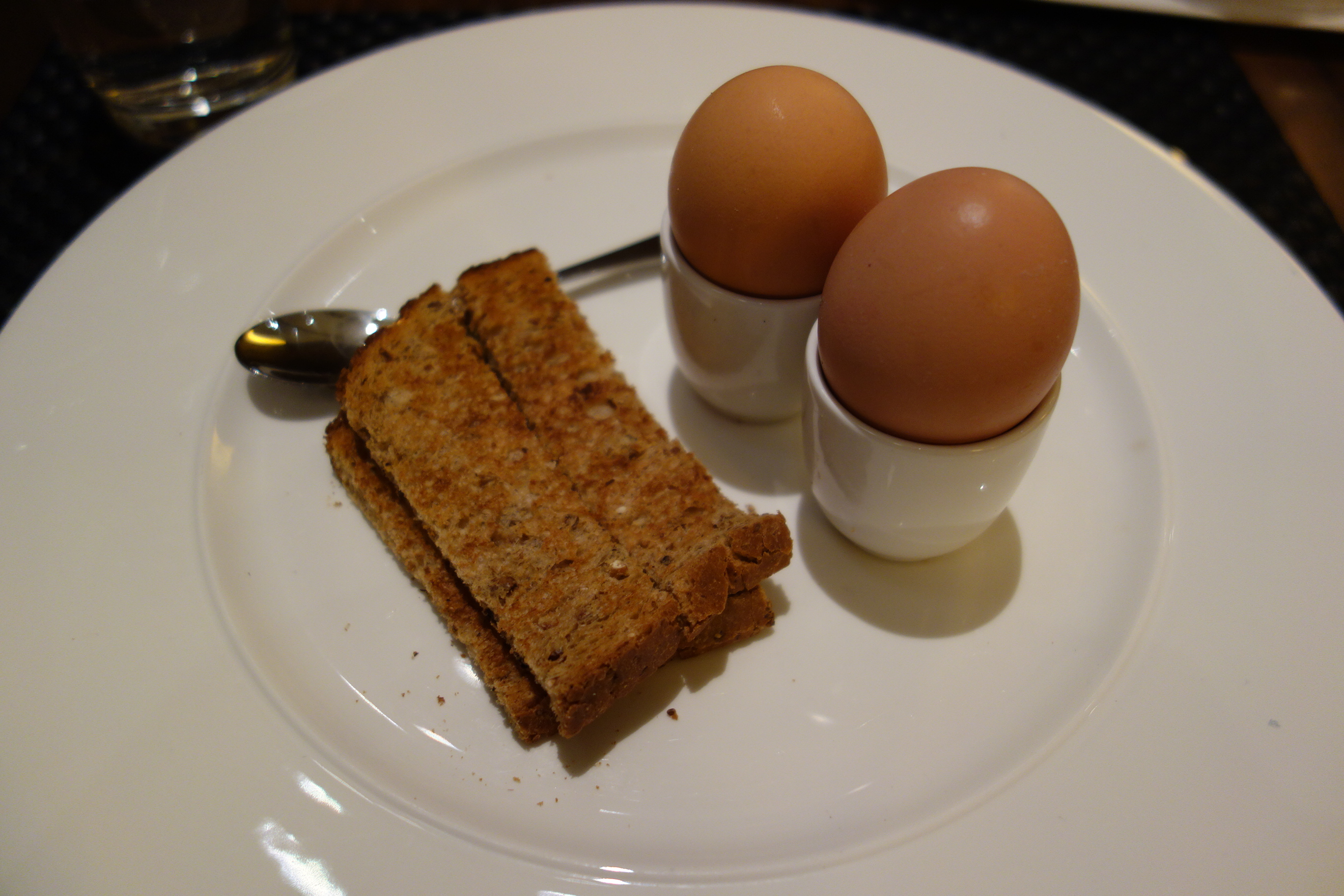 Soft-boiled eggs with toasted soldiers