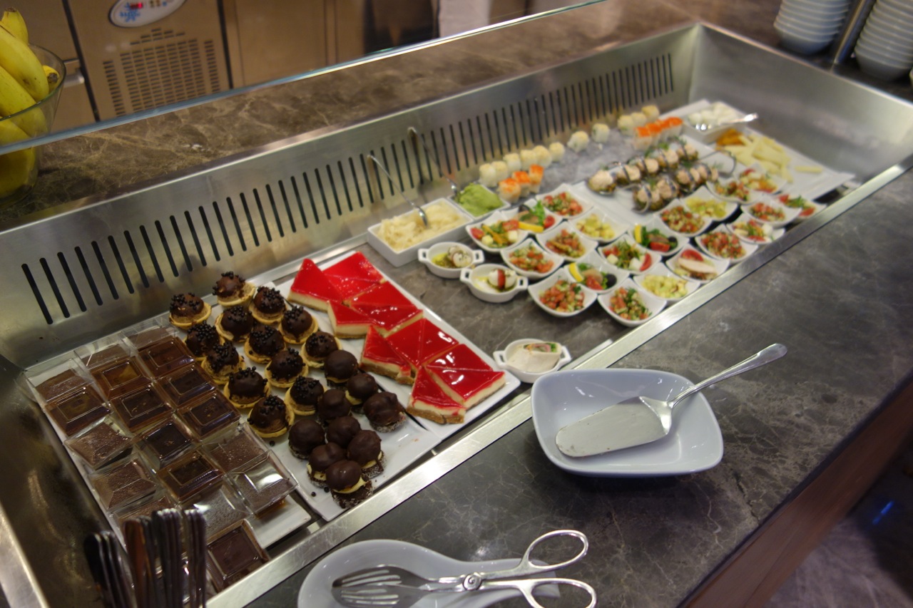 Desserts and cold food selection