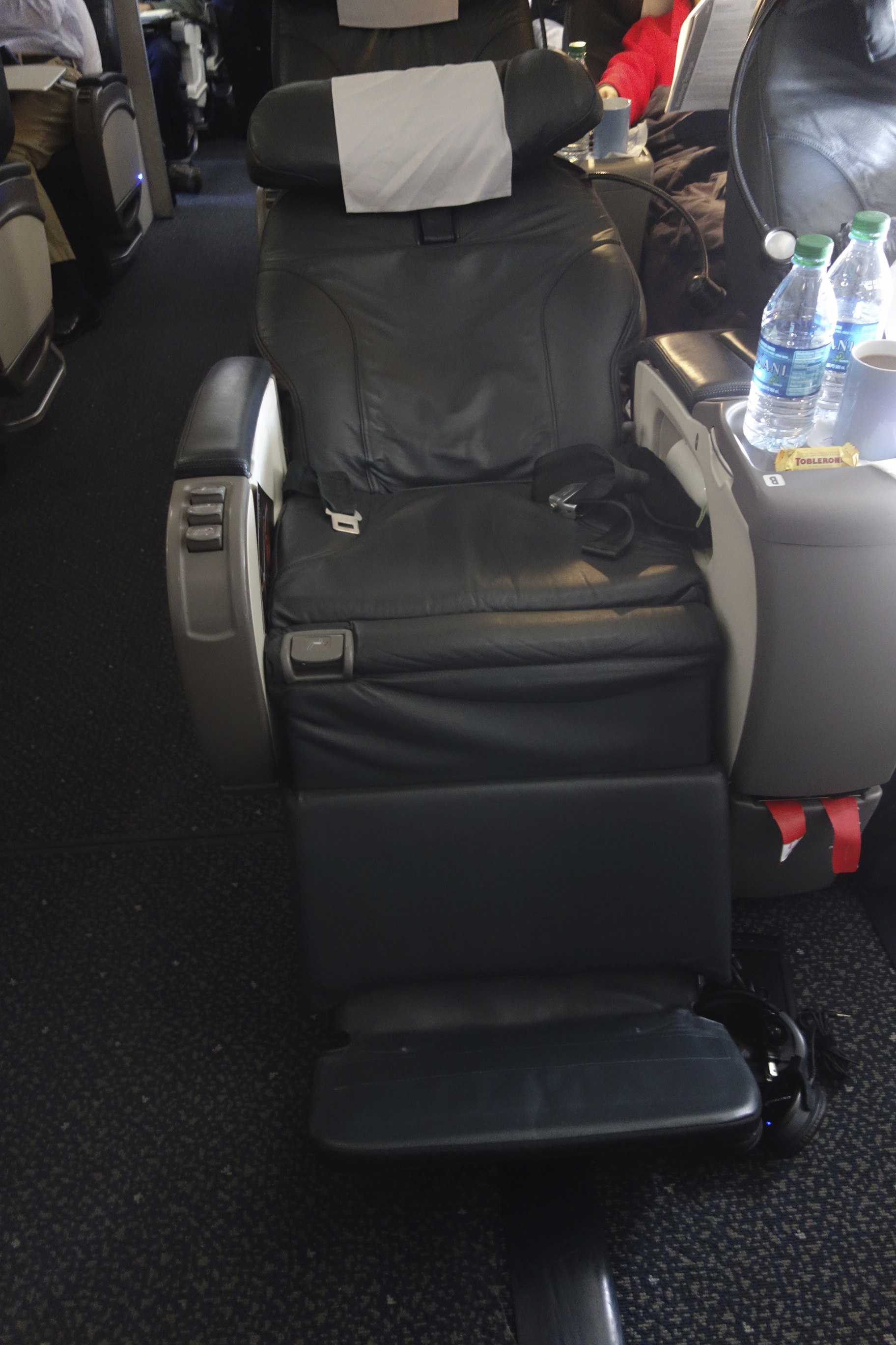 Seat 9B in reclined position