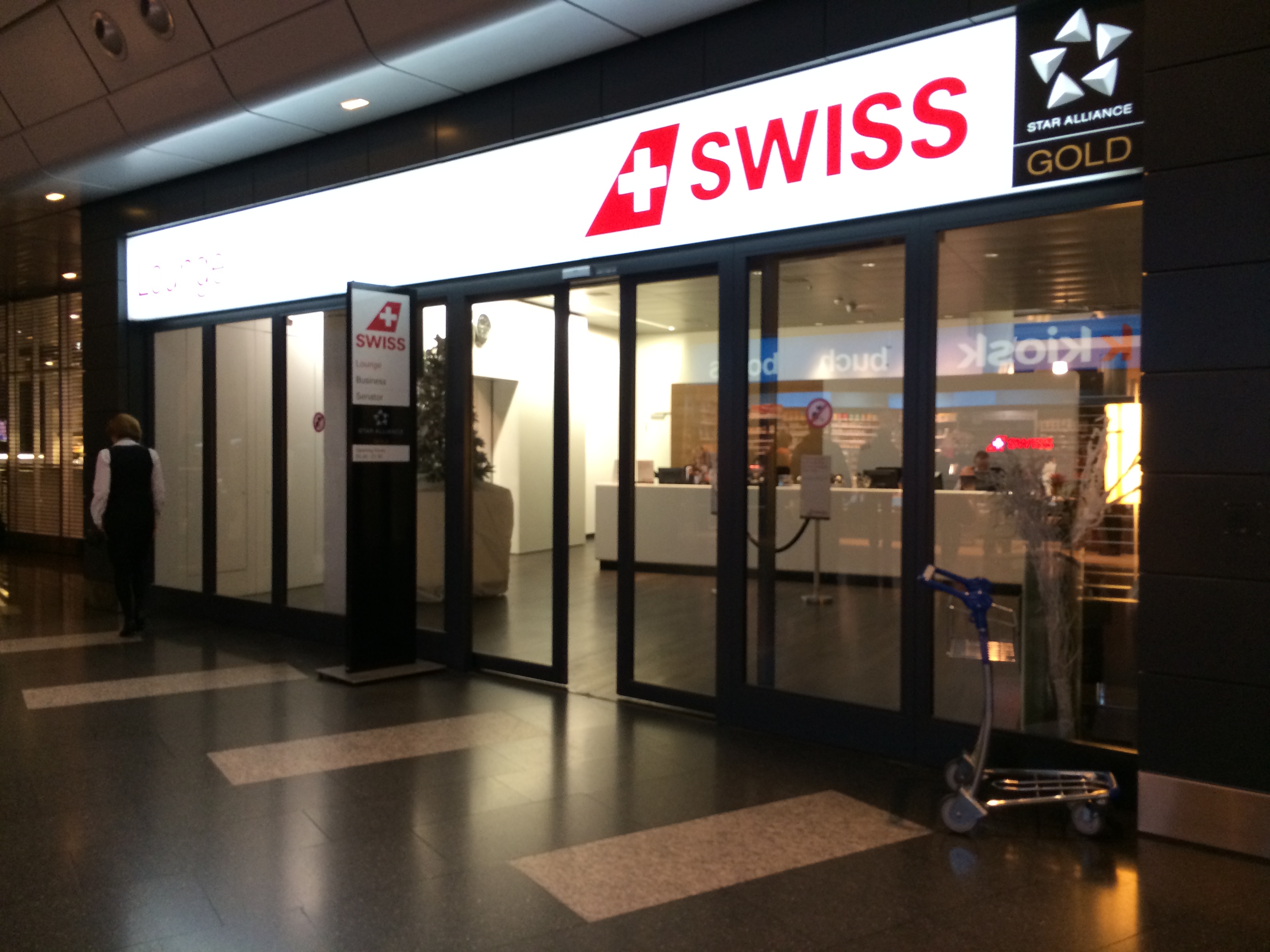 Entrance to the Swiss lounges
