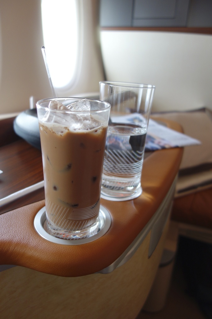 Iced milo and room temperature water