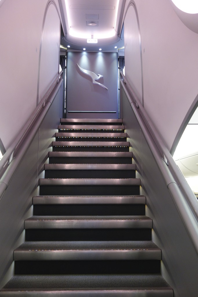 Stairs up to business class