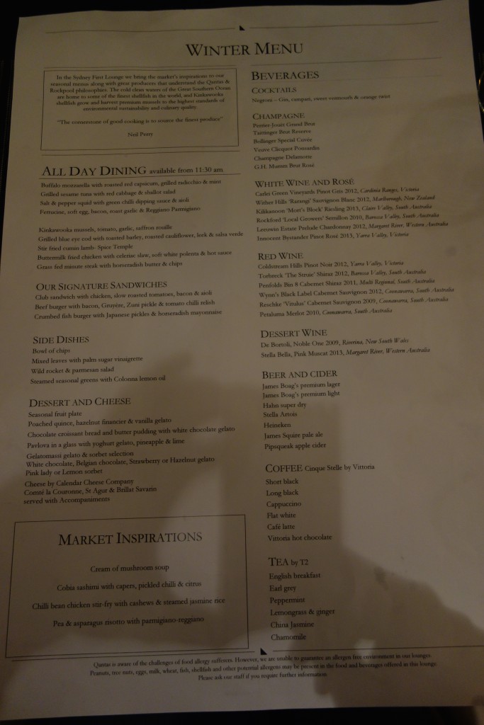 Winter menu (sorry for the annoying hand shadows...)