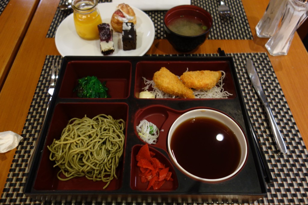 Japanese bento with deep-fried vegetable cutlets