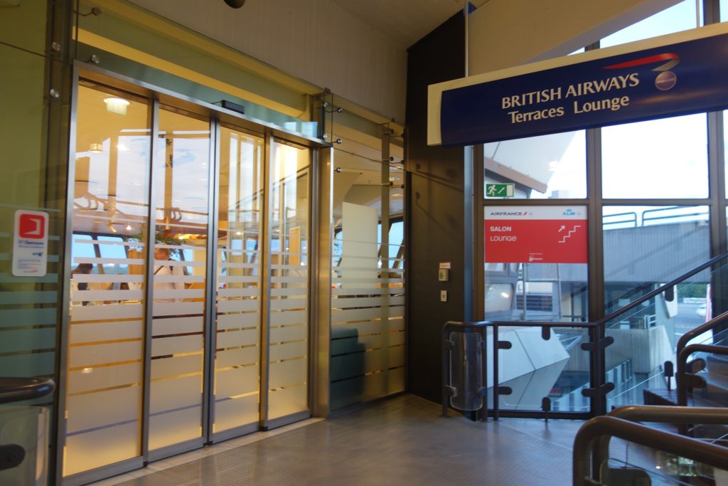 Entrance to the British Airways Terrace Lounge