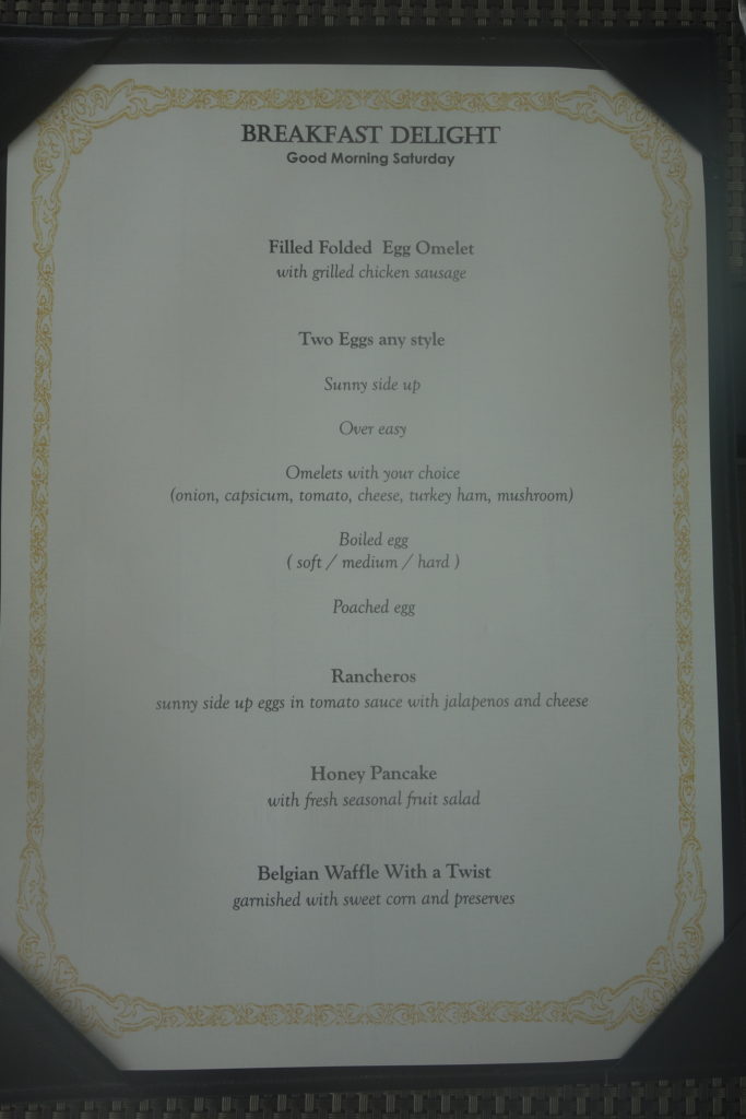 a menu of eggs omelette