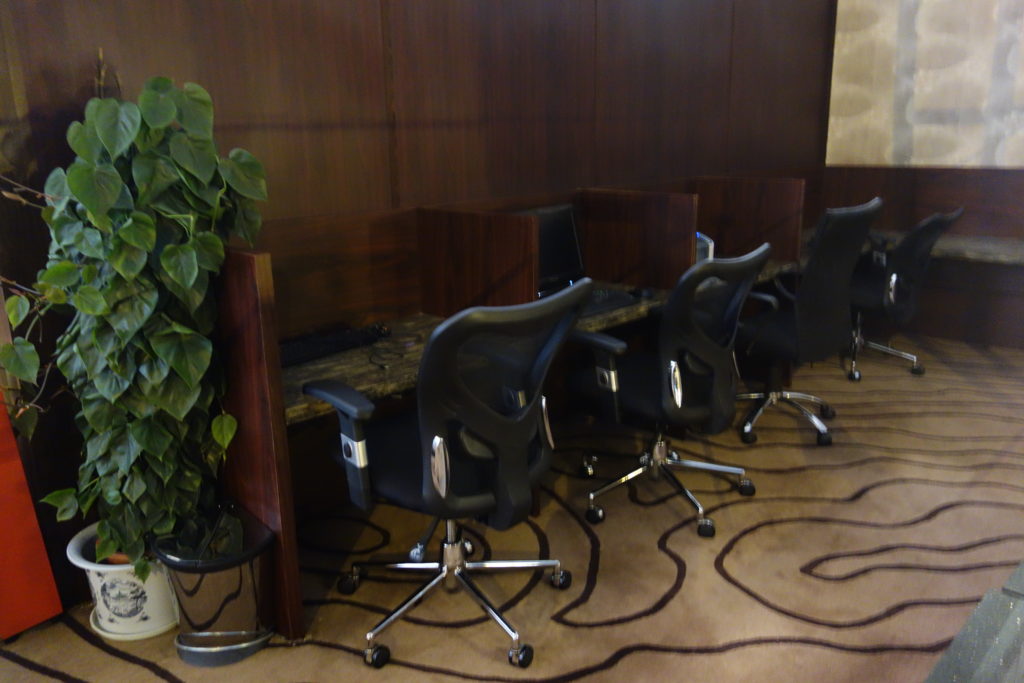 a group of chairs in a room