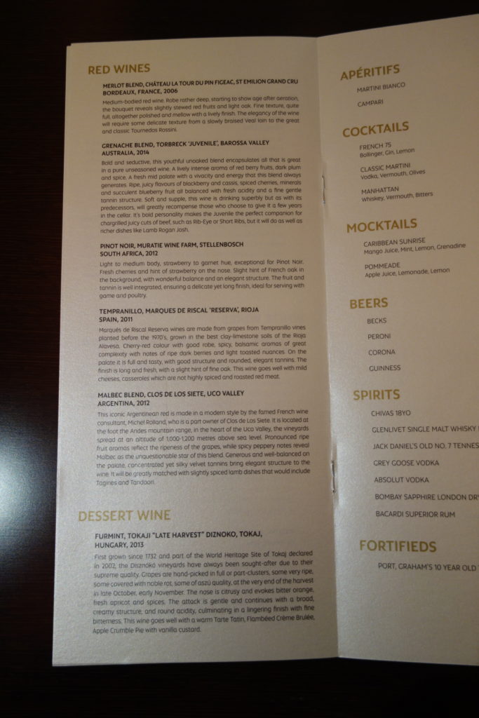 a menu with yellow text