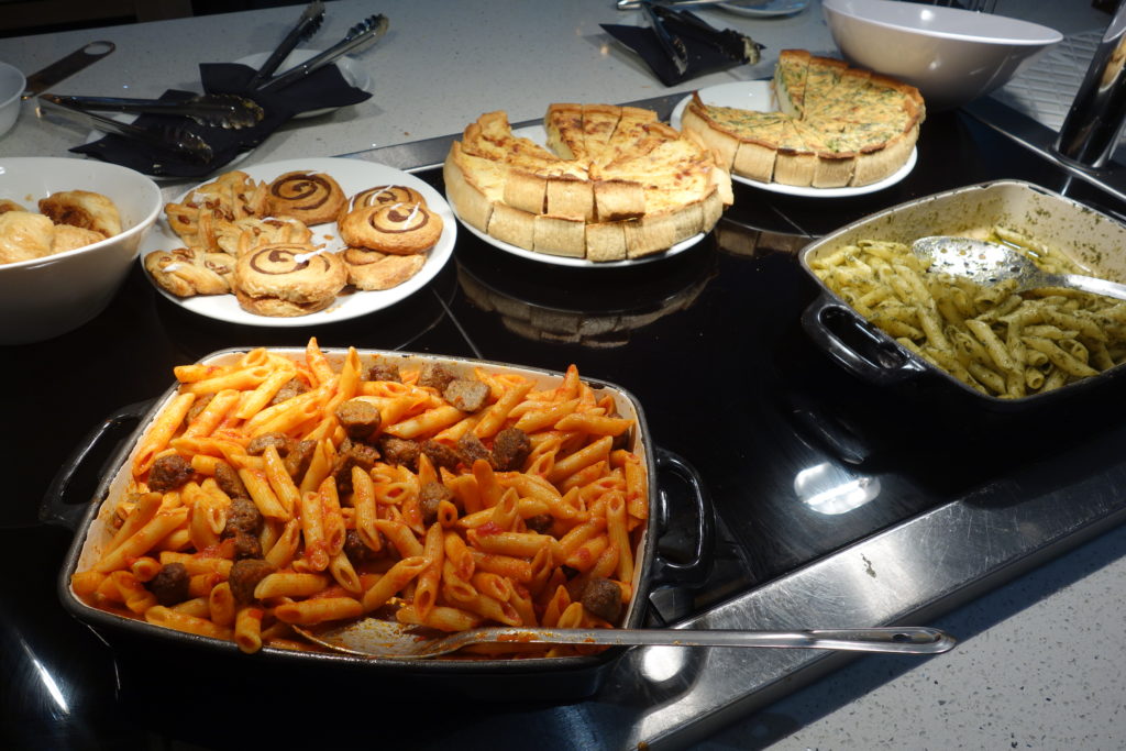 a plate of food on a counter