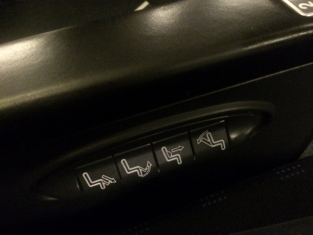 a seat buttons on a car