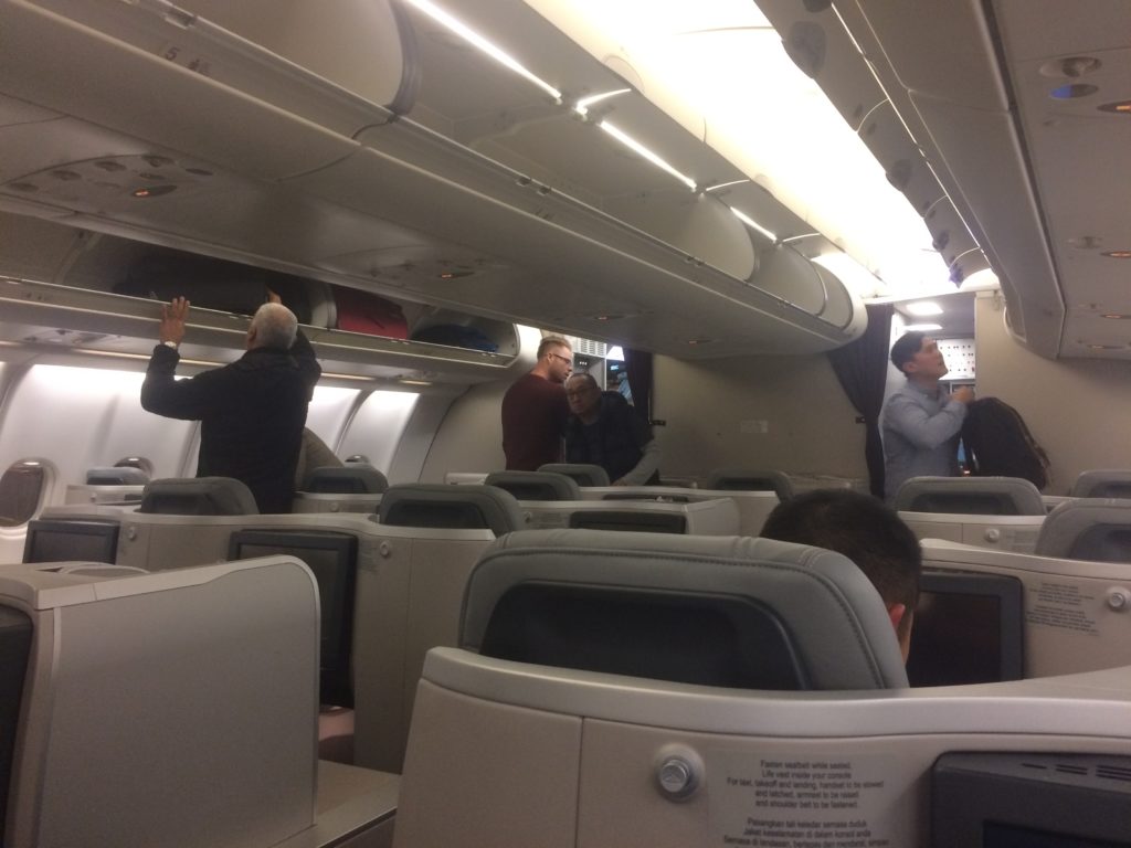 people inside of an airplane