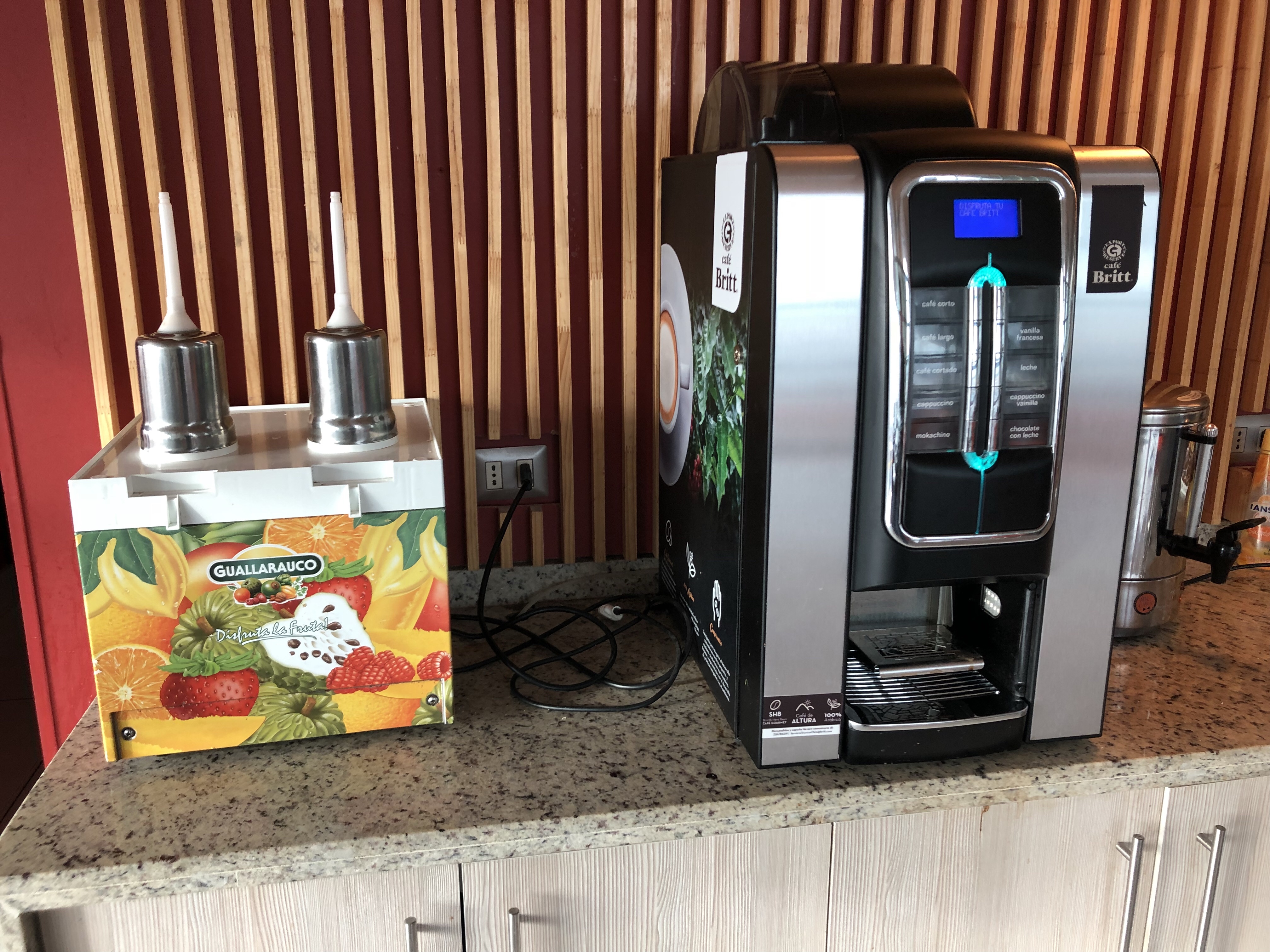 a coffee machine and a box on a counter